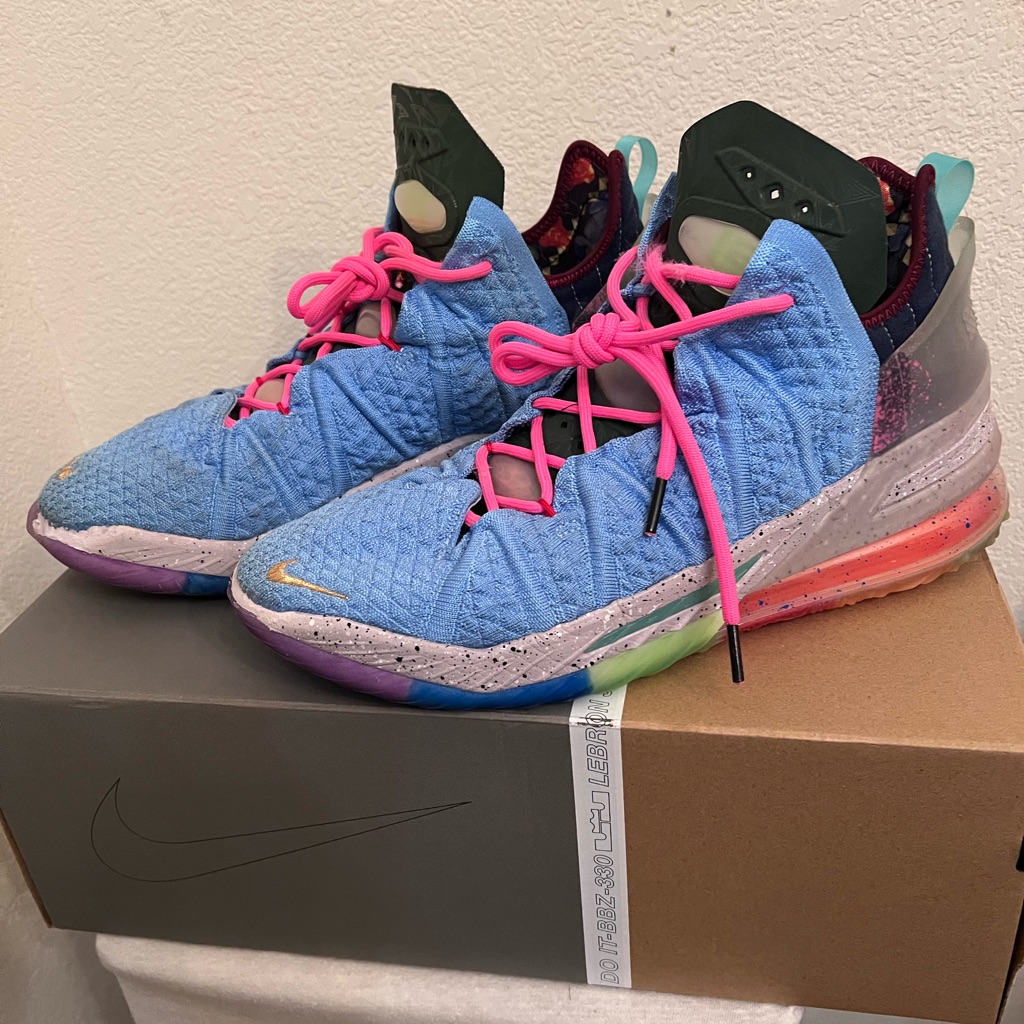 Nike Lebron James Xviii 18 Blue Multicolor Mens Size 10.5